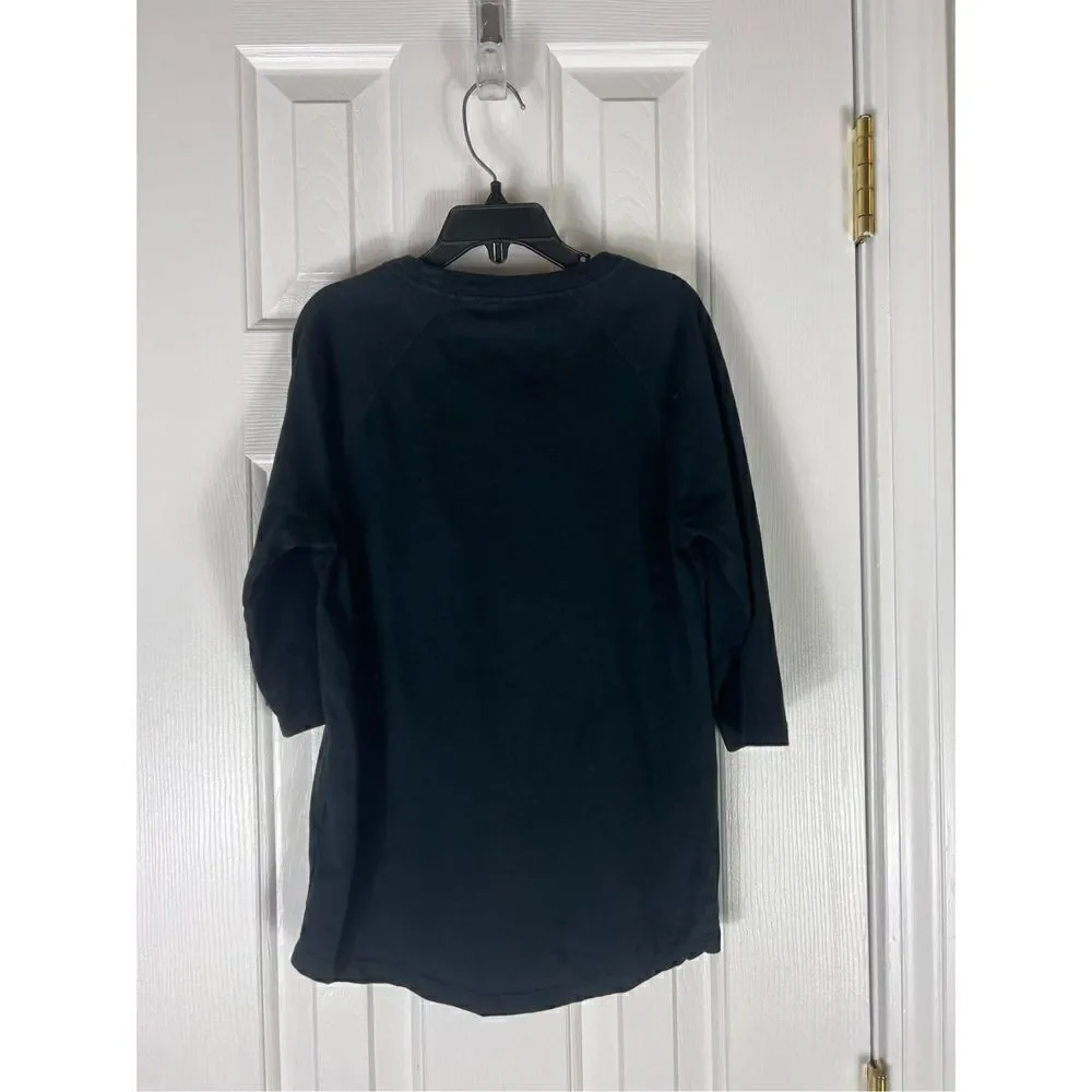 Nike Tee Dri Fit Black Top Size Small 7/8